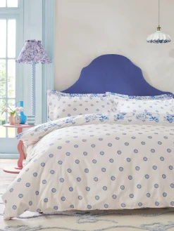 New Cath Kidston 180 Thread Count Duvet Cover and Pillowcase Set Blue Road Floral