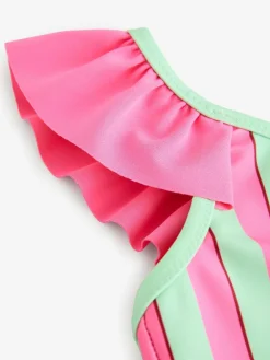 Outlet Cath Kidston Frill Swimsuit (3mths-7yrs) Pink/Green Stripe Panda