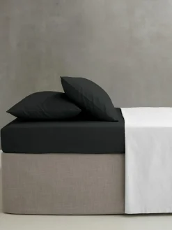 Online Catherine Lansfield Black Percale Fitted Sheet