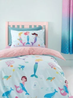 Online Catherine Lansfield Blue Mermaid Reversible Duvet Cover Set
