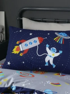 Clearance Catherine Lansfield Blue Lost In Space Reversible Duvet Cover Set