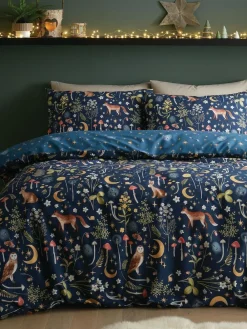 Clearance Catherine Lansfield Enchanted Twilight Animals Duvet Cover and Pillowcase Set Blue