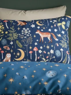 Clearance Catherine Lansfield Enchanted Twilight Animals Duvet Cover and Pillowcase Set Blue