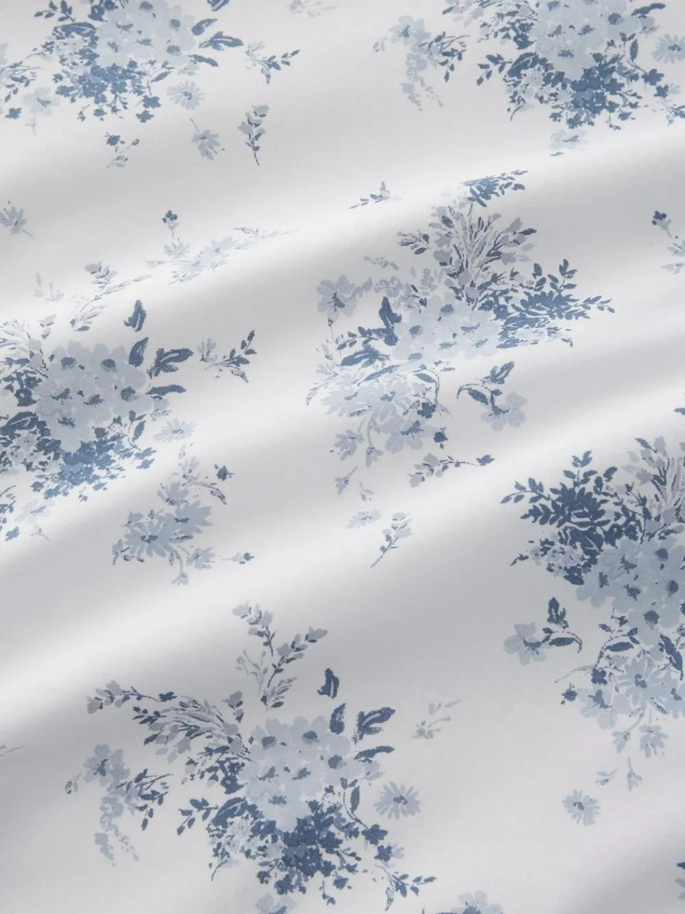 Catherine Lansfield Blue Lucie Floral Frill Reversible Duvet Cover Set^ Branded Bedlinen