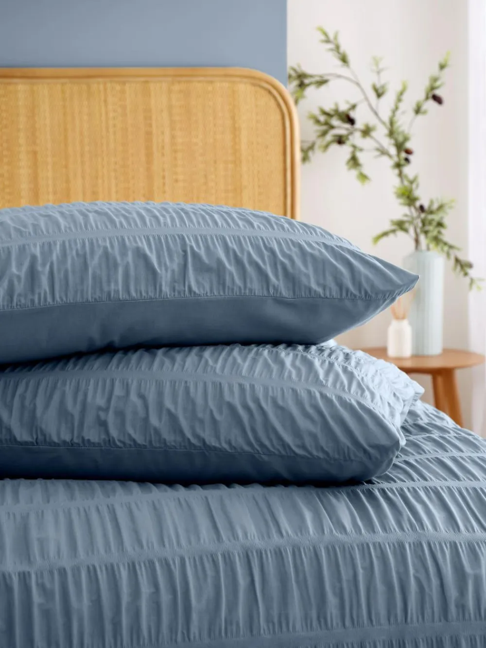 Catherine Lansfield Seersucker Easy Care Duvet Cover Set^ Branded Bedlinen