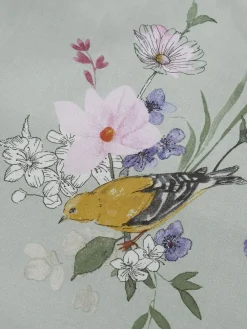 Discount Catherine Lansfield Songbird Reversible Duvet Cover and Pillowcase Set Green