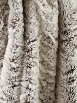 Catherine Lansfield Grey Wolf Faux Fur Blanket Throw^ Cushions & Throws