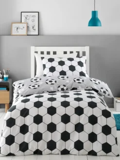 Online Catherine Lansfield Grey Supersoft 100% Brushed Cotton Football Duvet Cover Set