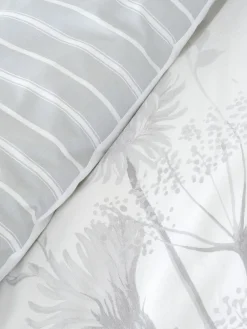Catherine Lansfield Grey/White Meadowsweet Floral Reversible Duvet Cover Set