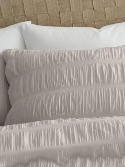 Online Catherine Lansfield Seersucker Easy Care Duvet Cover Set Natural