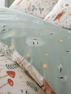 Clearance Catherine Lansfield Enchanted Twilight Animals Duvet Cover and Pillowcase Set Natural