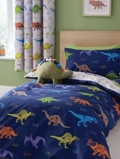 Catherine Lansfield Natural Prehistoric Dinosaurs Reversible Duvet Cover Set^ Branded Bedlinen