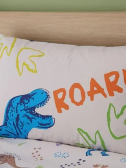 Catherine Lansfield Natural Prehistoric Dinosaurs Reversible Duvet Cover Set^ Branded Bedlinen