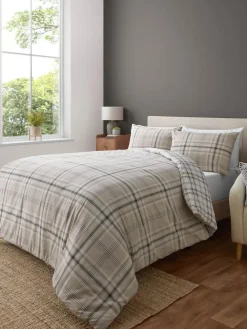 Catherine Lansfield Kelso Check Reversible Duvet Cover Set^ Branded Bedlinen