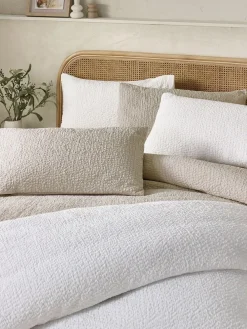 Catherine Lansfield Crinkle Seersucker Duvet Cover Set^ Branded Bedlinen