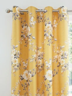 Catherine Lansfield Canterbury Floral Eyelet Curtains^ Curtains & Blinds