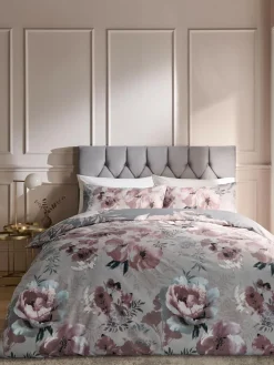 Catherine Lansfield Pink Dramatic Floral Duvet Cover And Pillowcase Set^ Branded Bedlinen