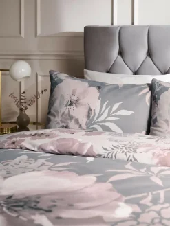 Catherine Lansfield Pink Dramatic Floral Duvet Cover And Pillowcase Set^ Branded Bedlinen