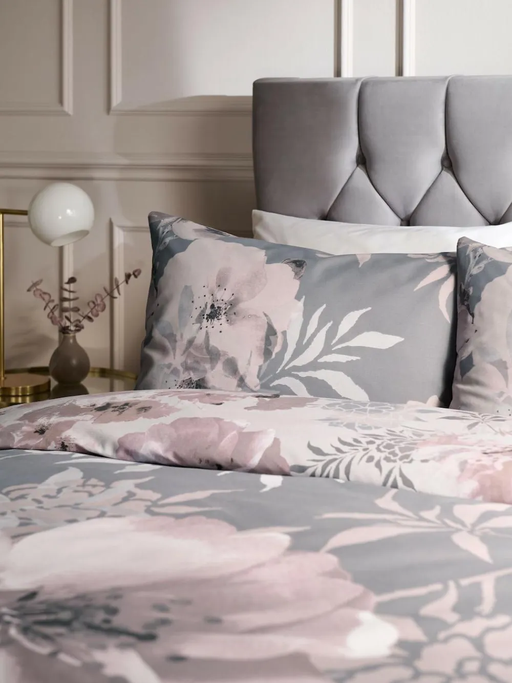 Catherine Lansfield Pink Dramatic Floral Duvet Cover And Pillowcase Set^ Branded Bedlinen