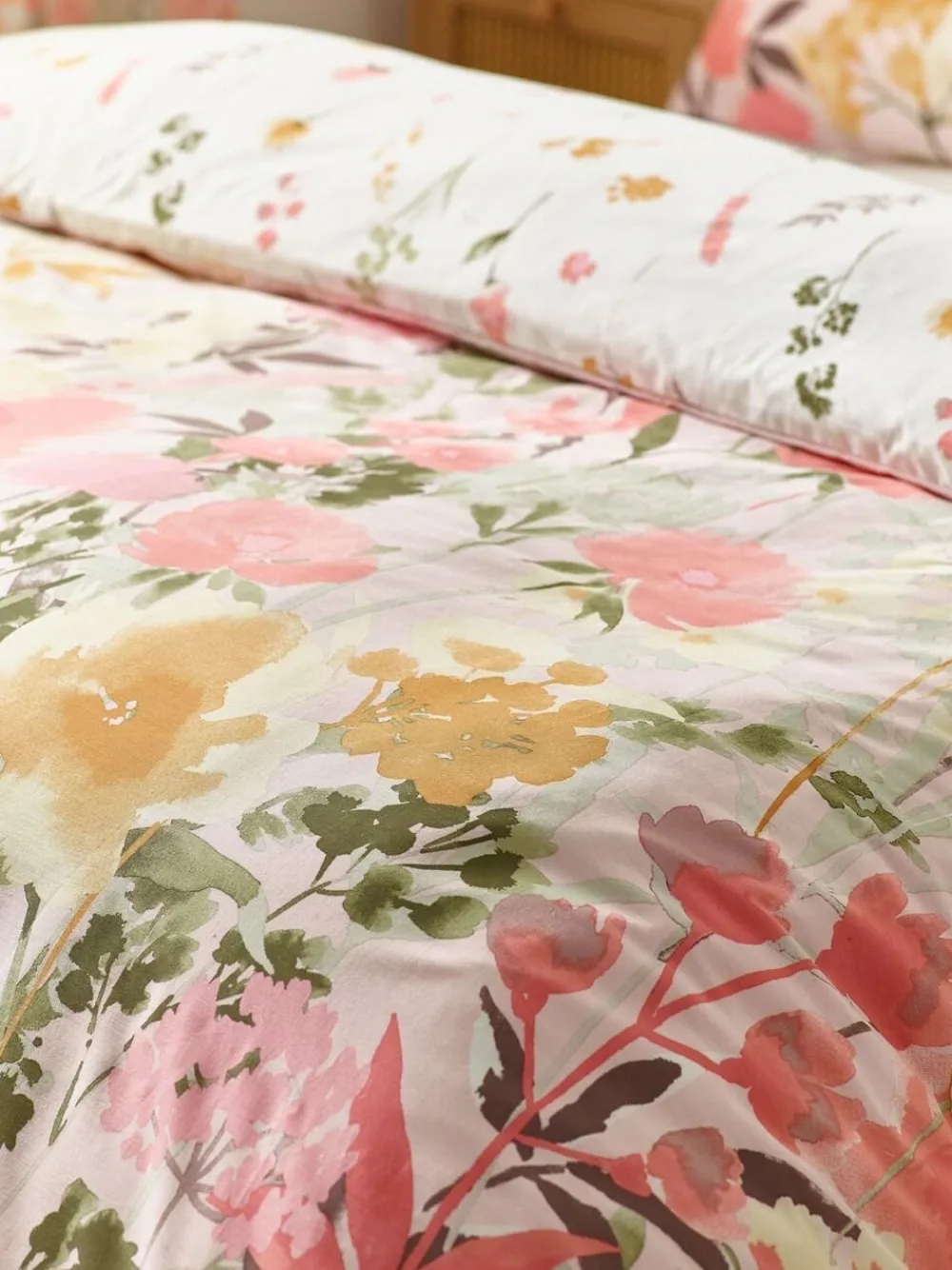 Hot Catherine Lansfield Countryside Floral Reversible Duvet Cover Set Pink