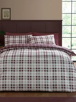 Catherine Lansfield Kelso Check Easy Care Duvet Cover and Pillowcase Set^ Branded Bedlinen