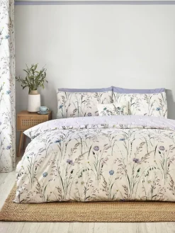 Catherine Lansfield Purple Grasmere Floral Reversible Duvet Cover Set^ Branded Bedlinen
