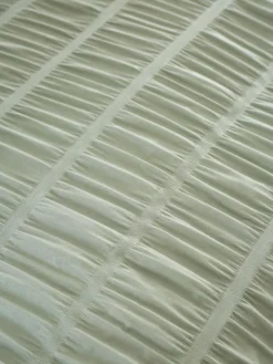 Best Catherine Lansfield Seersucker Easy Care Duvet Cover Set Sage Green