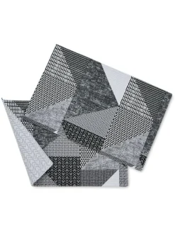 Catherine Lansfield Set of 2 Larsson Geo Wipeable 100% Cotton Placemats^ Branded Kitchenware|Table Linen, Placemats & Coasters