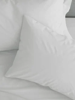 Clearance Catherine Lansfield Set of 2 White Easy Iron Percale Pillowcases