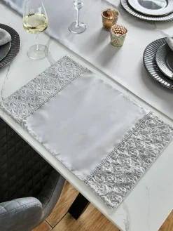 Catherine Lansfield Set of 4 Deco Sequin Dining Placemats^ Table Linen, Placemats & Coasters