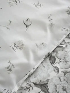 Catherine Lansfield Silver Grey Elinda Floral Reversible Duvet Cover Set