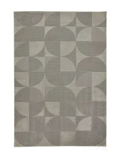 Catherine Lansfield Silver Retro Circles Washable Rug^ Rugs & Runners