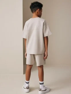 Next Relaxed Fit Heavyweight T-Shirt and Shorts Set (3-16yrs)^BOY Tops|Shorts