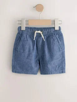 Next Chambray Blue Pull On Shorts (3mths-7yrs)^BOY Shorts|Shorts