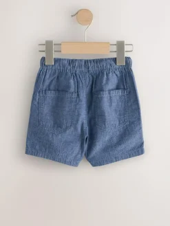 Next Chambray Blue Pull On Shorts (3mths-7yrs)^BOY Shorts|Shorts