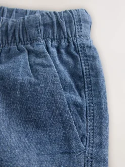 Next Chambray Blue Pull On Shorts (3mths-7yrs)^BOY Shorts|Shorts