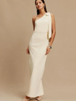 Clearance Next Champagne Bow One Shoulder Maxi Bridesmaid Dress