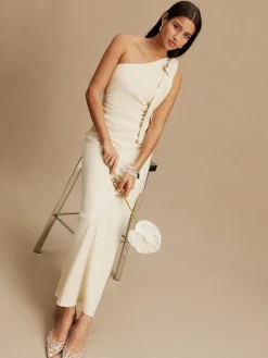 Clearance Next Champagne Bow One Shoulder Maxi Bridesmaid Dress