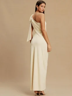 Clearance Next Champagne Bow One Shoulder Maxi Bridesmaid Dress
