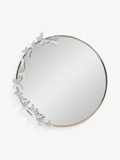 Next Champagne Gold Round Butterfly Wall Mirror