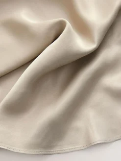 New Next Champagne Gold Satin Midi Skirt