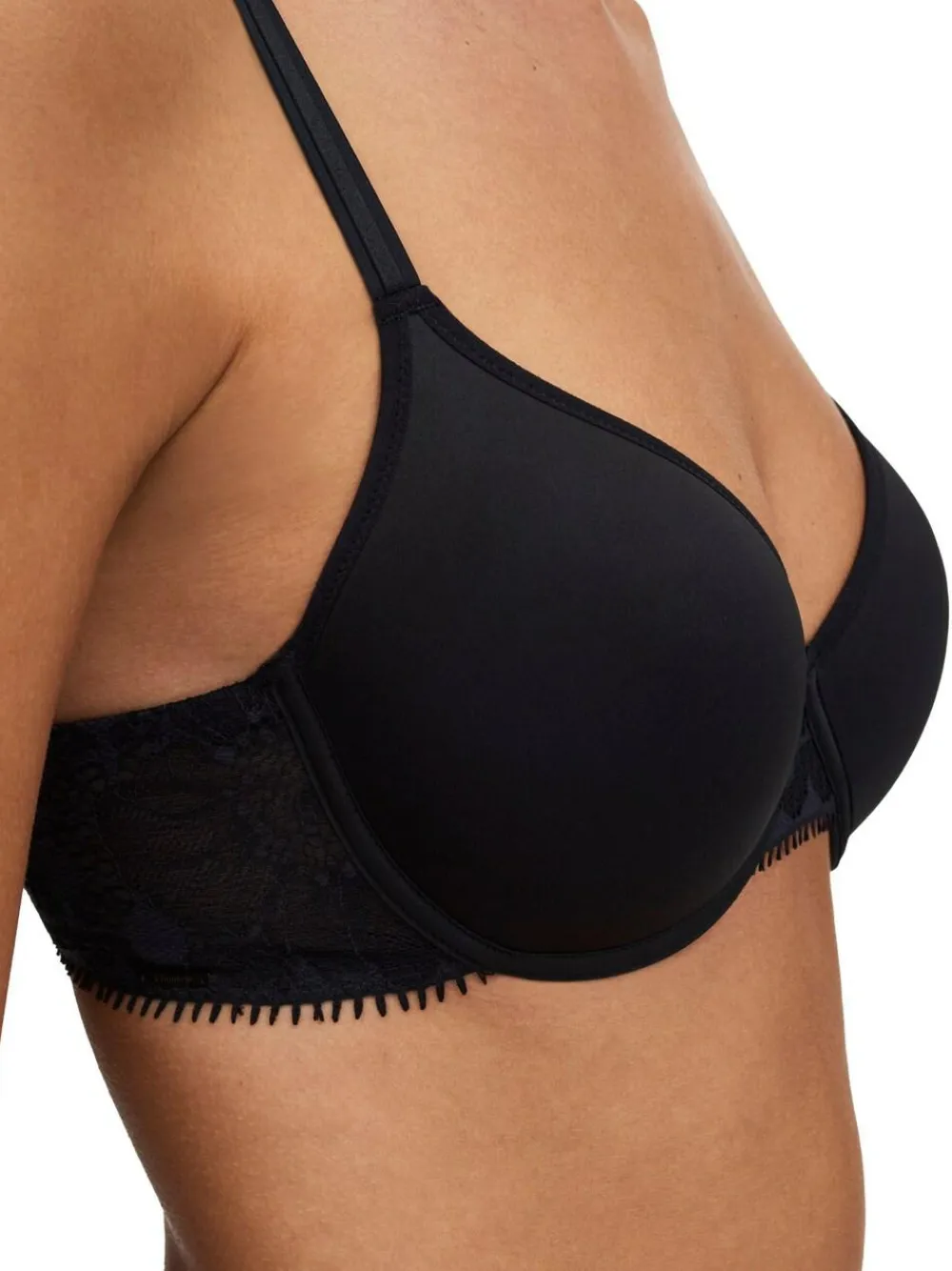 New Chantelle Comfort Day to Night Underwired Memory Foam T-Shirt Bra Black