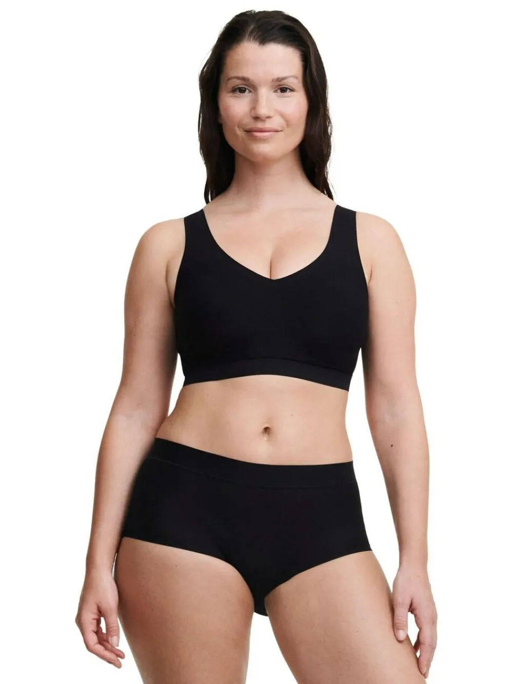 Clearance Chantelle Soft Stretch Seamless V-Neck Padded Crop Top