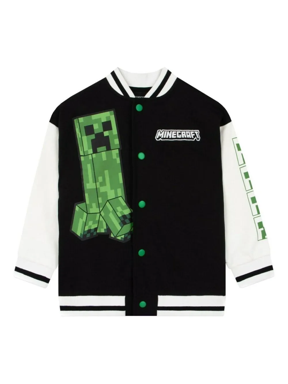 Online Character Black Minecraft Bomber Jacket