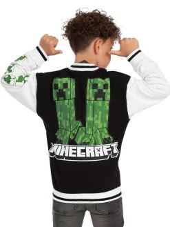 Online Character Black Minecraft Bomber Jacket