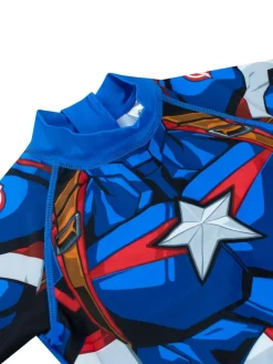 Character Blue White Marvel Avengers Captain America One Piece Swimsuit^BOY Swimwear|Swimwear