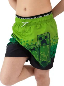Character Green Minecraft Creeper Swimming Trunks^BOY Underwear