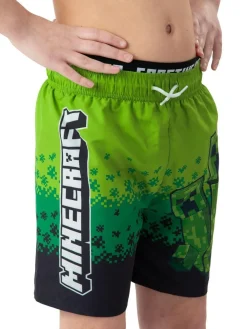 Character Green Minecraft Creeper Swimming Trunks^BOY Underwear
