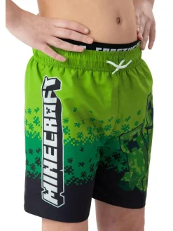 Character Green Minecraft Creeper Swimming Trunks^BOY Underwear