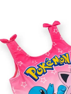 Clearance Character Pink Pokemon Girls Printed Tie Swimsuit